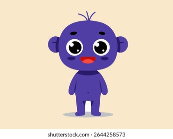 Cute cartoon style character set Mascot bear and cute creatures in blue