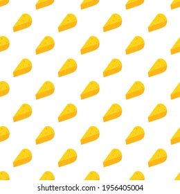Cute cartoon style cheese, dairy product vector seamless pattern background.
