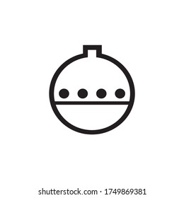 Cute cartoon style Christmas bauble icon