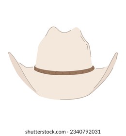Cute cartoon style cowboy hat. Flat vector illustration.