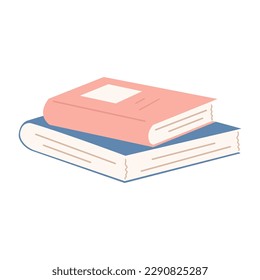 Cuto estilo caricatura doodle pila de libros.