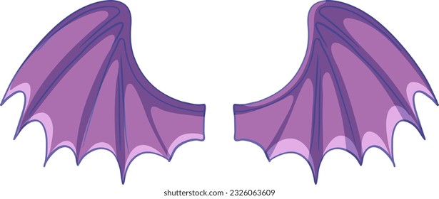 Cute Cartoon Style Dragon Wings Vector illustration