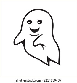 Cute cartoon style ghost illustration