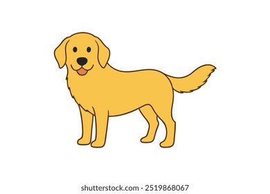 Cute cartoon style Golden Retriever vector illustration perfect for pet lovers and design projects No special characters included