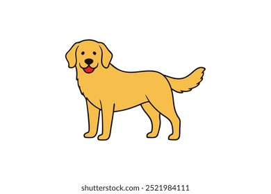 Cute cartoon style Golden Retriever vector illustration perfect for pet lovers and design projects No special characters included