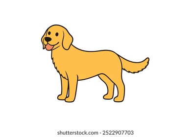 Cute cartoon style Golden Retriever vector illustration perfect for pet lovers and design projects No special characters included