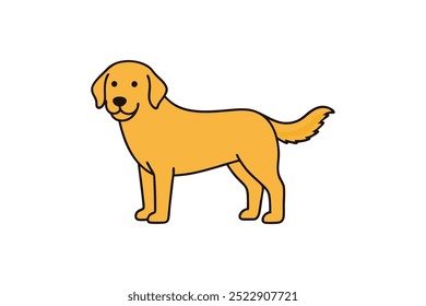 Cute cartoon style Golden Retriever vector illustration perfect for pet lovers and design projects No special characters included