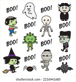 Cute cartoon style Halloween background