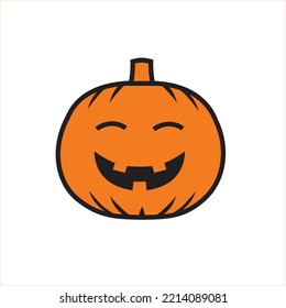 Cute cartoon style `Halloween pumpkin illustration