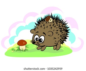 A cute cartoon style hedgehog