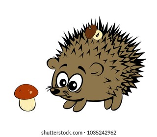 A cute cartoon style hedgehog