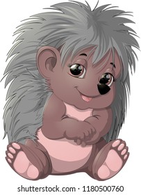 A cute cartoon style hedgehog