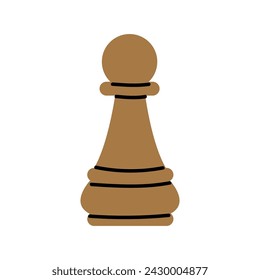 A cute cartoon style illustration of a chess pawn. Board game icon.