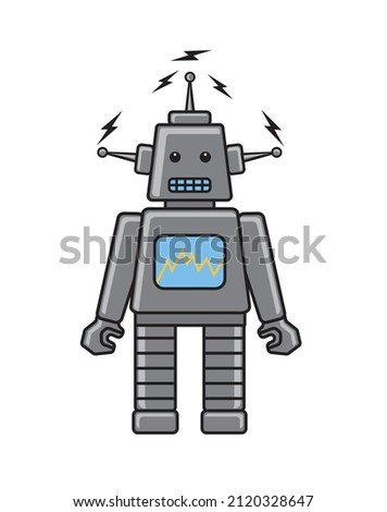 Cute cartoon style illustration of a robot