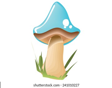 A cute cartoon style mushroom or toadstool. 