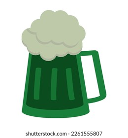 Cute cartoon style pint of green beer.