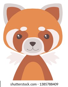 Cute cartoon style red panda bear vector illustration for children