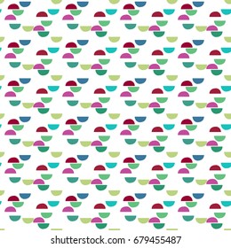 Cute cartoon style seamless pattern. Colorful semi circles. Vector
