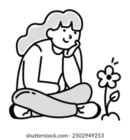 Cute Cartoon Style Spring Doodle Icons