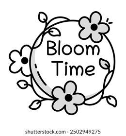 Iconos lindos del Doodle de la primavera del estilo de la historieta