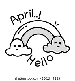 Cute Cartoon Style Spring Doodle Icons