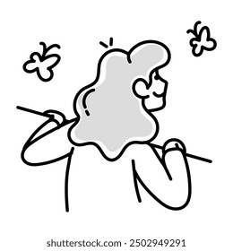 Cute Cartoon Style Spring Doodle Icons