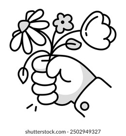 Cute Cartoon Style Spring Doodle Icons