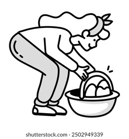 Niedliche Cartoon Stil Frühling Doodle Symbole