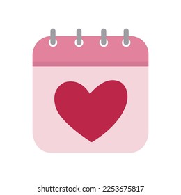 Cute cartoon style Valentine's Day tear-off calendar.
