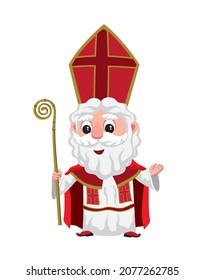 Cute cartoon style vector illustration of St Nicholas
