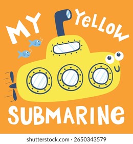 Ilustração de vetor submarino de desenhos animados bonito