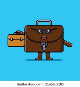Cute cartoon suitcase Royalty Free Stock SVG Vector and Clip Art