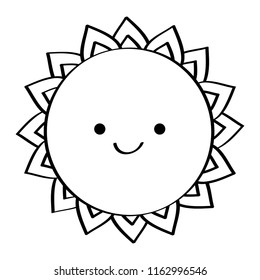cute cartoon sun character summer style