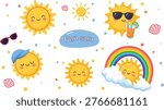 Cute Cartoon Sun Characters Collection