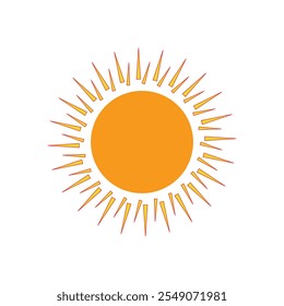 Cute cartoon sun icon set. Hand drawn summer elements. Sun icon  Vector illustration.