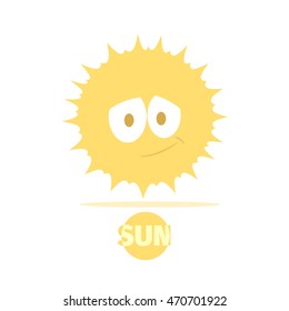 cute cartoon sun smiling icon