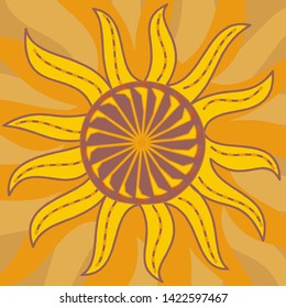 Cute cartoon sun vector illustration eps 10