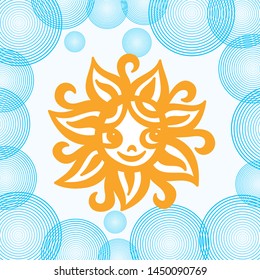Cute cartoon sun. Vector illustration