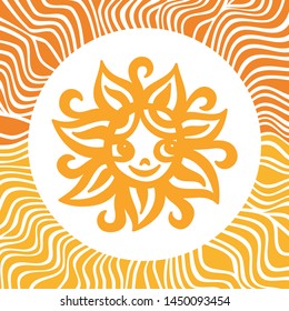 Cute cartoon sun. Vector illustration