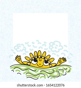 Cute Cartoon Sonne. Vektorillustration