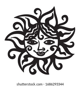 Un sol de dibujos animados. Ilustración del vector