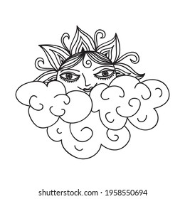 Cute cartoon sun. Vector illustration