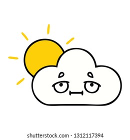 cute cartoon of a sunshine and cloud
