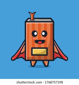 cute cartoon super book vector illustration