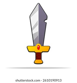 Cute cartoon sword vector isolated illustration