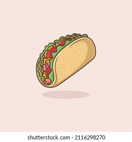 cute cartoon tacos. vector illustration for mascot logo or sticker