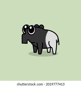cute cartoon tapir animal vector illustration for children's book or mascot logo