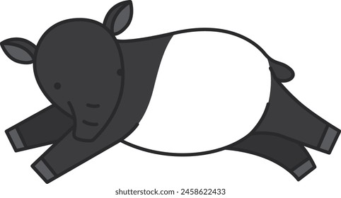 Cute cartoon Tapir vector illustration