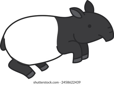 Nette Cartoon Tapir Vektorillustration