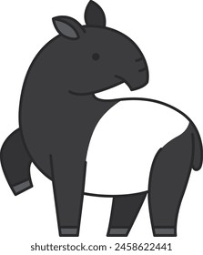 Cute cartoon Tapir vector illustration